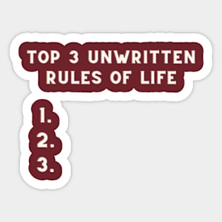 Unwritten Rules Sticker